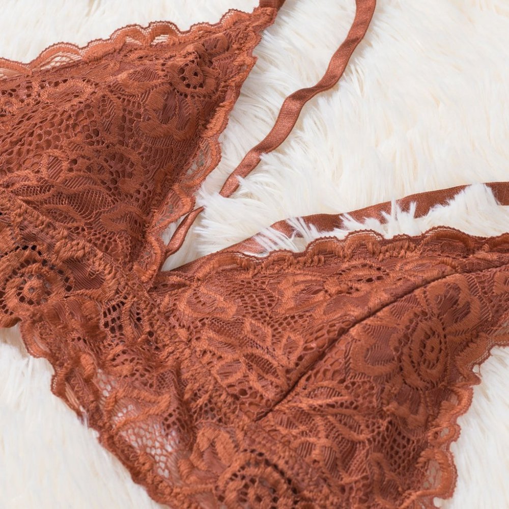 Dreamkue Copper Adjustable Strappy Lace Bralette - Picture 13 of 16